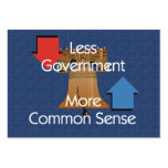 TEE Less Government More Common Sense business cards