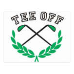 tee off Golf Postkarten