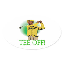 Tee Off Oval Stickers