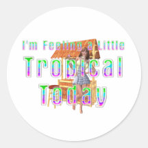TEE Tropical Tiki Round Stickers