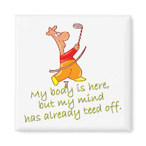 Tee'd off refrigerator magnet