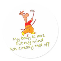 Tee'd off round stickers