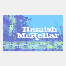 Teen boys sports name blue id label sticker