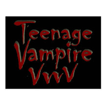 Teenage Vampire with Fangs Post Card