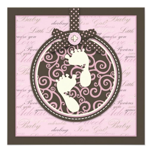 Teeny Toes PNK Invitation Square
