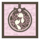 Teeny Toes PNK Square Personalized Invitation