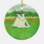 Teepee central Minnesota landscape drawing tipi Christmas Ornament