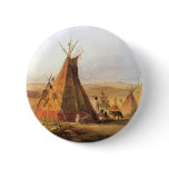 Teepees on the Plain by Karl Bodmer buttons