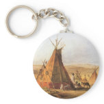Teepees on the Plain by Karl Bodmer keychains