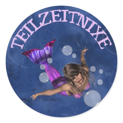 Teilzeitnixe Runde Sticker by geschenkeonline