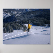 Telemark Skiier Takes Flight Print