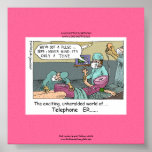 Telephone Code Blue Cartoon Funny Canvas Print