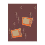 Television Makes Everyone Happy! Falling TVs postcards