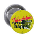 Television Makes Everyone Happy! Harvest Gold Pins
