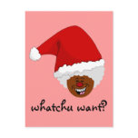 Tell Black Santa What You Want for Christmas Postcards