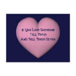 Tell Them You Love Them Pink Heart Postcard