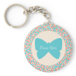 Template Butterfly Dots Keychain - 369 Antique