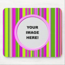 Template, Pinky Green Stripes Border mousepads