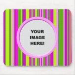 Template, Pinky Green Stripes Border Mouse Mats