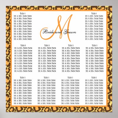 Template Wedding Seating Chart Leopard Print by monogramgallery
