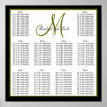 Template Wedding Seating Chart Monogram Names Print