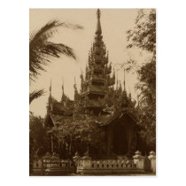 Temple in Mandalay, Burma, late 19th century postcards