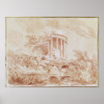 Temple of the Sybil at Tivoli Print
