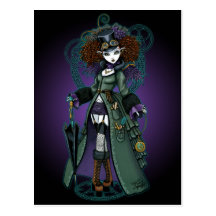 Temple Victorian Steampunk Vampire Angel Postcard