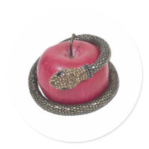 TemptationAppleSnake112311 Round Sticker