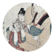Ten erotic names by Kitagawa, Utamaro Ukiyoe Round Sticker