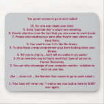 Ten great reasons to go to work mousepads