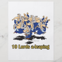 ten lords a-leaping 10th tenth day of christmas personalized flyer