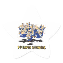 ten lords a-leaping 10th tenth day of christmas stickers