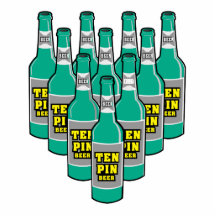 ten pin beer bowling humour acrylic cut out