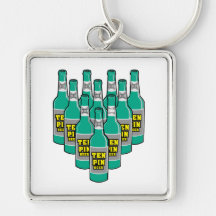 ten pin beer bowling humour keychain