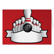 ten pin bolwing background design with scroll card
