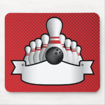 ten pin bolwing background design with scroll mousepad