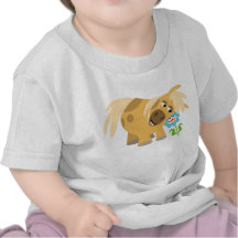 Tender Cartoon Pony and Flower Baby T-shirt