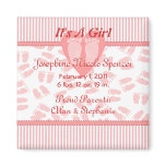 Tender Feet Baby Girl Birth Announcement magnets