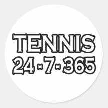 Tennis 24-7-365 round stickers