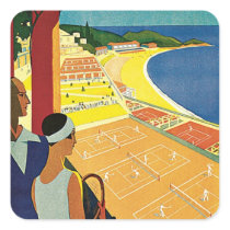 Tennis at Monte Carlo Square Sticker