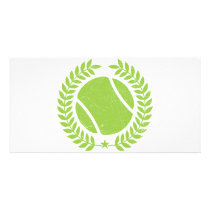 Tennis Ball and tennis Team Vintage design Customized Photo Card
