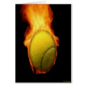 Tennis Ball On Fire Card
