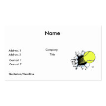 tennis ball ripping through business card template
