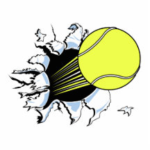 tennis ball ripping through cut outs