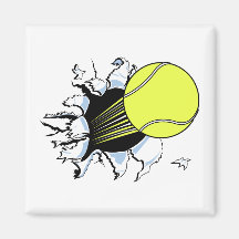 tennis ball ripping through fridge magnet