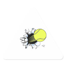 tennis ball ripping through triangle sticker