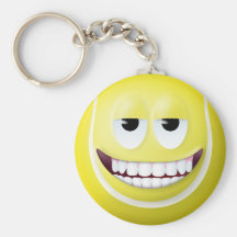 Tennis Ball Smiley Face 2 Key Chains