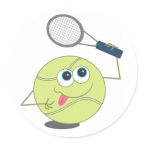 Tennis Ball Round Stickers
