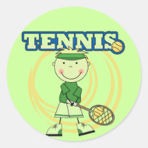 TENNIS - Blonde Boy T-shirts and Gifts Round Stickers